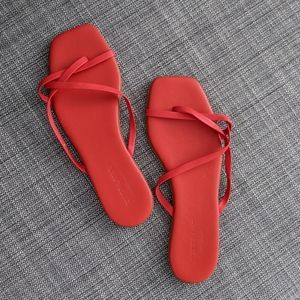 Everlane Strappy Red Leather Sandals EUC 5 US